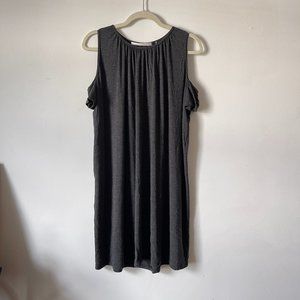 Susana Monaco Charcoal Grey Cold Shoulder Mini Dress Size M~